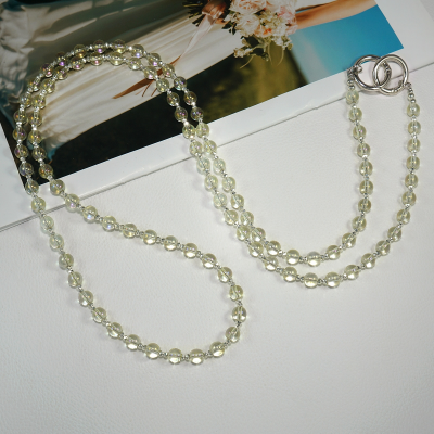 Artificial Crystal Beaded Crossbody Phone Lanyard, Yellow Artificial Crystal Beaded Crossbody Phone Lanyard, Yellow