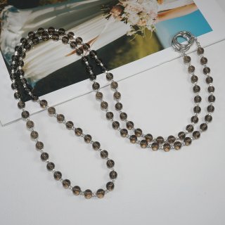 Artificial Crystal Beaded Crossbody Phone Lanyard, Chestnut