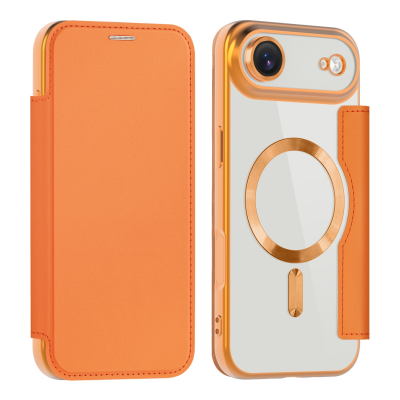  Premium Business PU Folio Case for iPhone Air, Orange