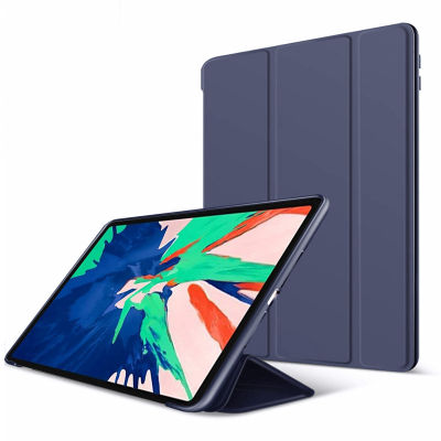 Slim Flip iPad Cover - Foldable Stand Function Front Cover for iPad Pro 11 Inch 2024/2025, Dark Blue