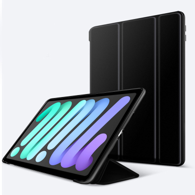 ipad mini 6/7 slim flip cover foldable dual-use stand case black