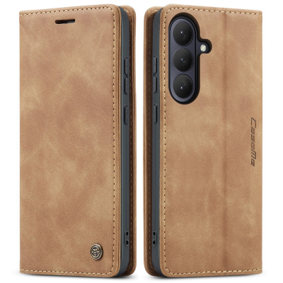  Vintage Matte PU Folio Case for S26 Plus, Brown