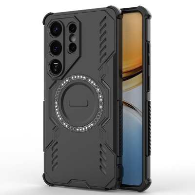  Corner Airbag Shockproof Magnetic S26 Ultra Case - Enhanced Cooling Ventilation, Black