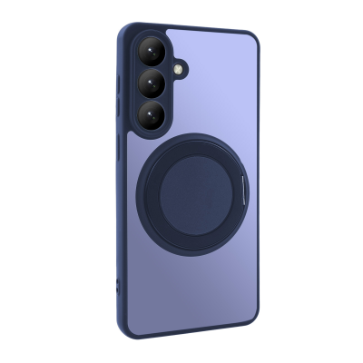  Magnetic Phone Case with 360° Rotating Stand for S26, Dark Blue