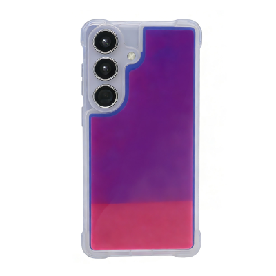 Glow-in-the-Dark Two-Tone Liquid Sand Phone Case for S26 Plus, Pink
