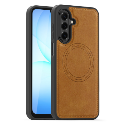 Shockproof PU Back Panel Magnetic Phone Case for S26 Plus, Brown