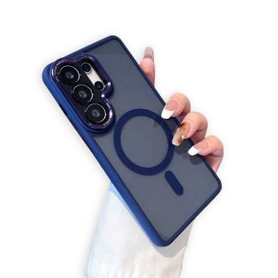  Semi-Transparent Acrylic Back Panel Magnetic Case for S26 Ultra, Blue