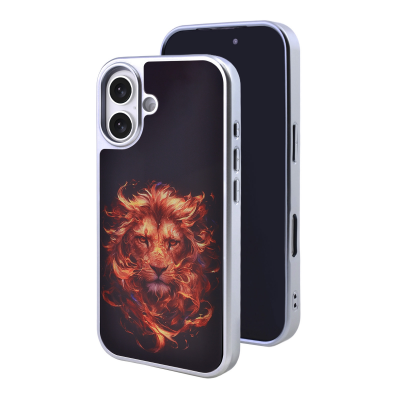 Blazing Lion Art Case for iPhone 17, Gold