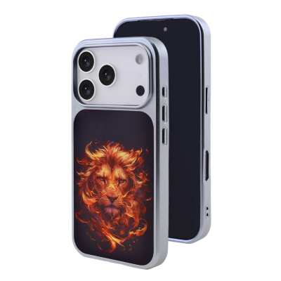 Blazing Lion Art Case for iPhone 17 Pro, Gold