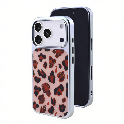 Electroplated Magnetic Leopard Print Phone Case for iPhone 17 Pro Max - Glitter Brown Cheetah Pattern Cover