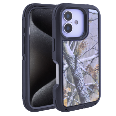 Real Tree Camo Phone Case for iPhone 17 - Shockproof and Scratch-Resistant Protective Cover, Black