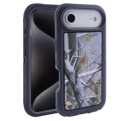  Real Tree Camo Phone Case for iPhone Air - Shockproof and Scratch-Resistant Protective Cover, Black