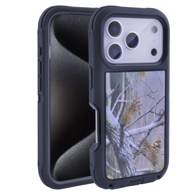 Real Tree Camo Phone Case for iPhone 17 Pro - Shockproof and Scratch-Resistant Protective Cover, Black