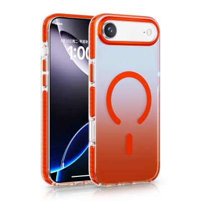  Frosted Clear gradient Magnetic Case for iPhone Air, Orange