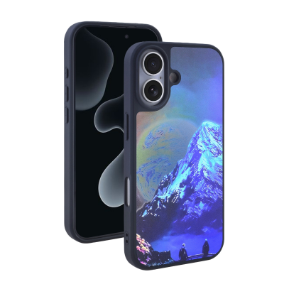 Majestic Snow Mountain Magnetic Phone Case for iPhone 17, Black