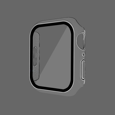 PC Case with Built-in Tempered Glass for iWatch Series 7/8/9 (41mm), Clear