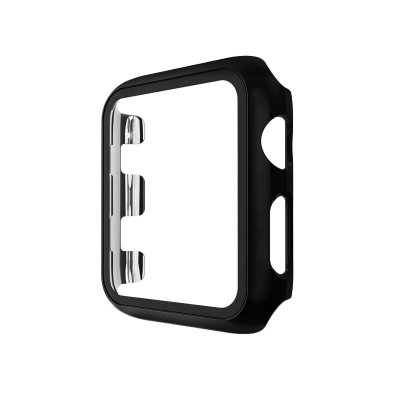 PC Case with Built-in Tempered Glass for iWatch Series 2/3 (42mm), Black