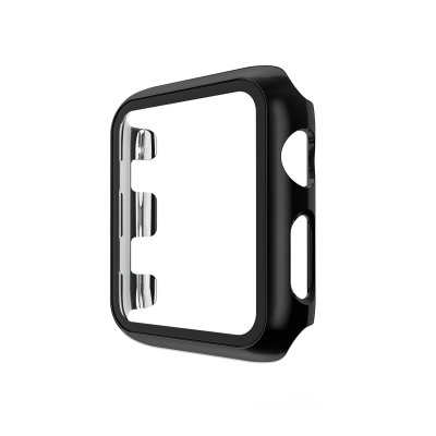 Scratch-Resistant Electroplated PC Case with Tempered Glass for iWatch Series 2/3 (38mm), Black Scratch-Resistant Electroplated PC Case with Tempered Glass for iWatch Series 2/3 (38mm), Black