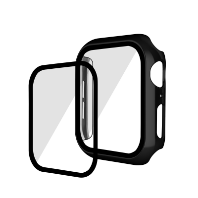 Scratch-Resistant Electroplated PC Case with Tempered Glass for iWatch Series 4/5/6/SE (40mm), Black Scratch-Resistant Electroplated PC Case with Tempered Glass for iWatch Series 4/5/6/SE (40mm), Black