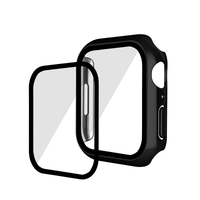  Scratch-Resistant Electroplated PC Case with Tempered Glass for iWatch Series 10/11 (42mm) , Black