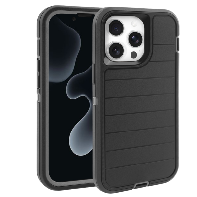  Durable Striped Texture Phone Case for iPhone 13 Pro Max, Black