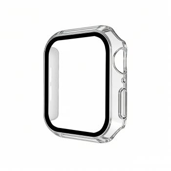PC Case with Built-in Tempered Glass for iWatch Series 4/5/6/SE (40mm), Clear
