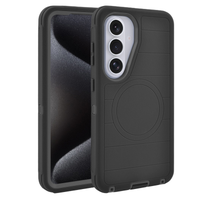  Durable Striped Texture Phone Case for S26, Black