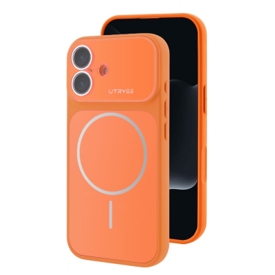  2-in-1 Shockproof Magnetic Phone Case for iPhone 17 - Minimalist Design, Orange