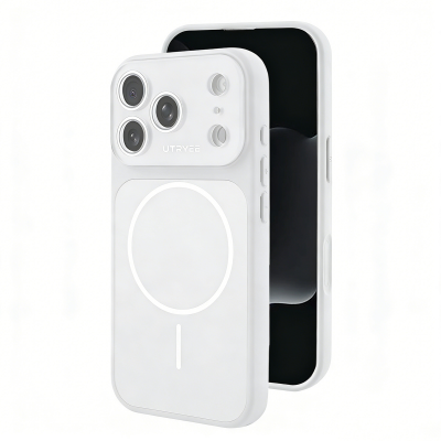  2-in-1 Shockproof Magnetic Phone Case for iPhone 17 Pro Max - Minimalist Design, White