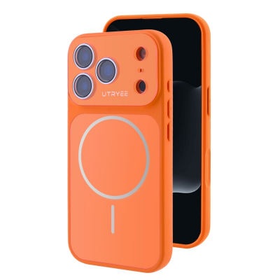  2-in-1 Shockproof Magnetic Phone Case for iPhone 17 Pro Max - Minimalist Design, Orange