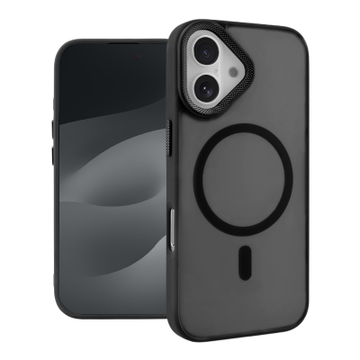  2300G Magnetic Phone Case for iPhone 17 - Electroplated Grid Lens and Buttons, Black