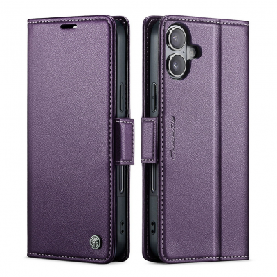  Flip Phone Case for iPhone 17 with Butterfly Buckle - RFID Blocking Anti, Purple