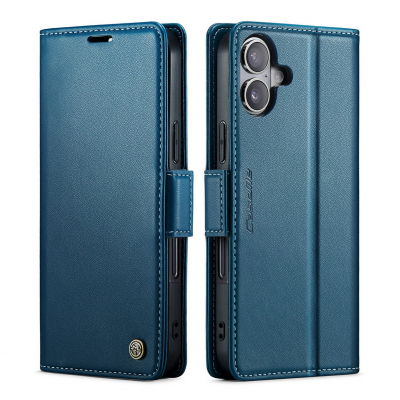  Flip Phone Case for iPhone 17 with Butterfly Buckle - RFID Blocking Anti, Blue