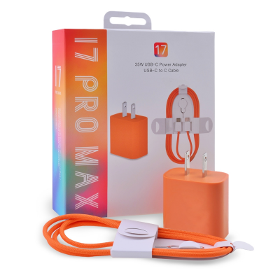  35W USB‑C Fast Charger with 60W 1M USB‑C Charging Cable, Orange