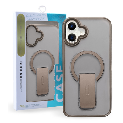  Magnetic iPhone 17 Case with Card Holder & Magnetic Support - Gold