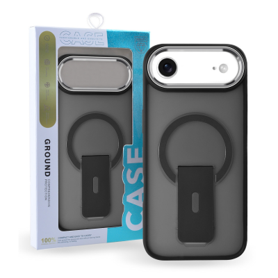  Magnetic Compatible iPhone Air Case with Invisible Stand - Black