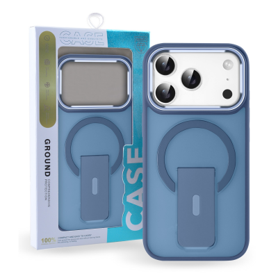  iPhone 17 Pro Magnetic Holder Case Compatible with Magnetic – Shockproof, Anti-slip Frosted Dark Blue