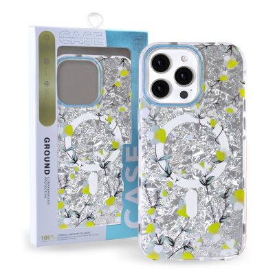 iPhone 15 Pro Max MagSafe floral case white