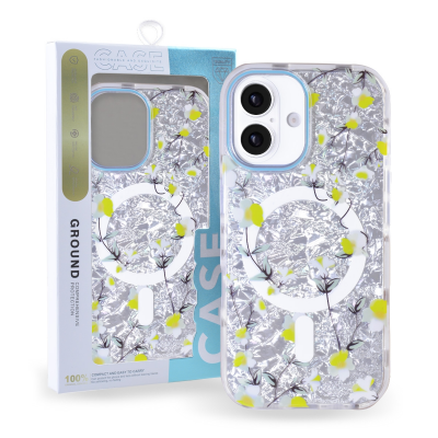 Floral Magnetic Case for iPhone 17 – White Magnetic Flower Cover