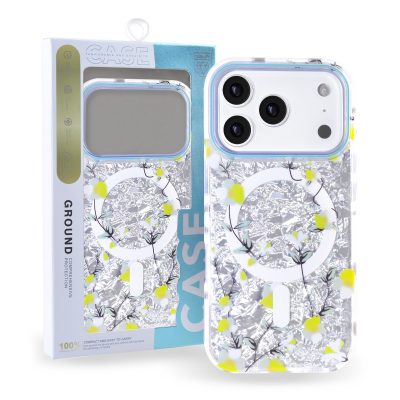  Floral Magnetic Case for iPhone 17 Pro – White Magnetic Flower Cover