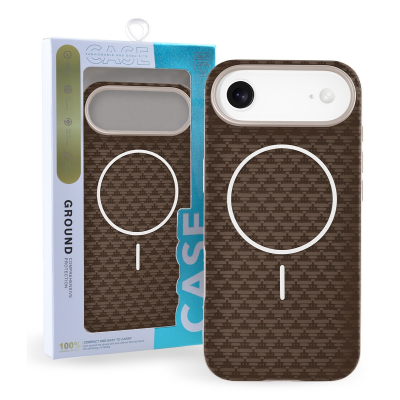  Carbon Fiber Leather Case for iPhone Air – Magnetic Compatible, Gold