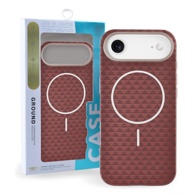  Carbon Fiber Leather Case for iPhone Air – Magnetic Compatible, Red