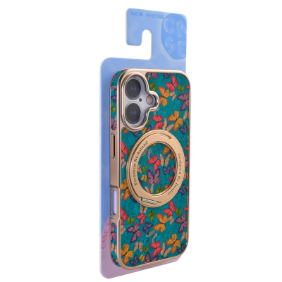  iPhone 17 Butterfly Case - Dark Green 2 in 1 Shockproof Bumper Protective Cover