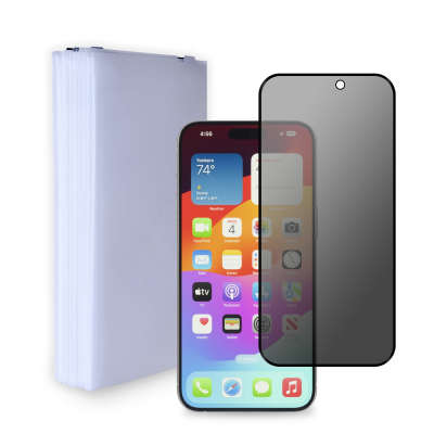 Privacy tempered glass for iPhone 15 Pro Max bulk packaging