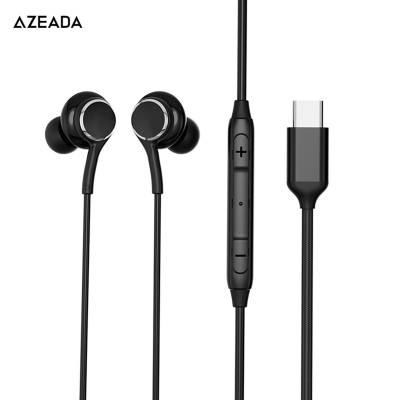 az-e05 usb-c wired in-ear headphones - black