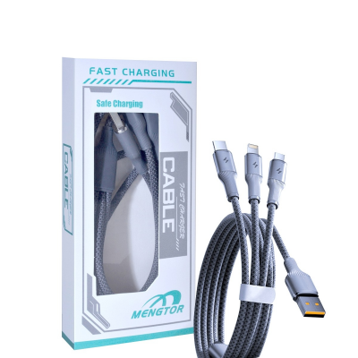 3-in-1 charging cable with white retail box