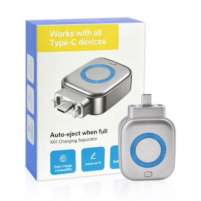 USB-C Auto Eject Charging Adapter, Silver