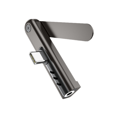Foldable Stand Design 3.5mm Charging Adapter, Gray