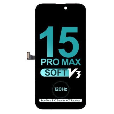  Diagnosable Soft OLED Screen Digitizer Assembly Replacement for iPhone 15 Pro Max (120HZ) (IC Transfer NOT Required)