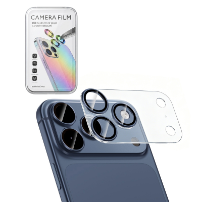 AR+AF Clear Back Camera Tempered Glass with Metal Ring for iPhone 17 Pro  - Deep Blue